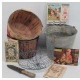 Small Wood Baskets, Ash Bucket, Wire Chicken ...