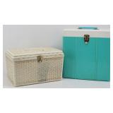 (2) Mid Century Plastic Storage Cases