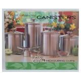 Set of 4 18/10 SS Canister Set & Measuring Cups