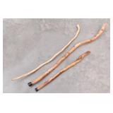 (3) Rustic Walking Sticks / Canes