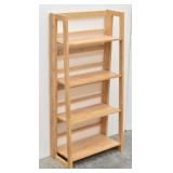 Natural Wood Folding 4-Shelf Bookcase