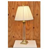 Vintage Brass Corinthian Column Side Table Lamp