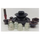 Collection of Clear & Brown Insulators