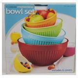 (6pcSet) Melamine Bowls w/ Lids Non-Slip NIB