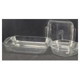 (3) Glass Baking Dishes: Ikea Round 9'...