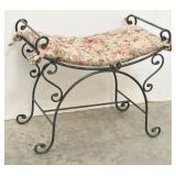 Wrought Iron Boudoir /  Vanity Bench