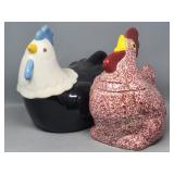 (2) Chicken Cookie Jars: Treasure Craft & Doranne?