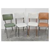 (4) 1950's MCM Mismatch Set of Dinette Chairs