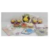 Vintage Crocheted Dollies & Hankies, Fruit Dishes