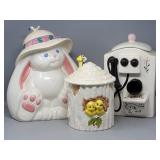(3) Cookie Jars: Treasure Craft Easter Bunny ...