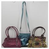 (3) Colorful Genna De Rossi Handbags / Purses...