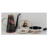 Mid Century Folk Art Decor / Dishes