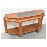 Console Sofa Table Beveled Smoke Glass Top