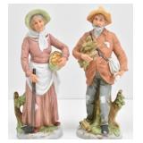 Homco Farm Couple Statue Figurines