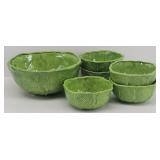 1976 Duncan Cabbage Leaf Bowls & Serving Set