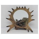 Decorative Moose & Faux Antler Tabletop Mirror