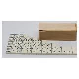 Vintage Set of Double 6 Dominoes & Wooden Box