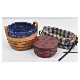 (2) Small Longaberger Handwoven Baskets w/ Liners