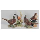 (4) Lefton China Japan Bird Figurines: Pheasants,