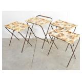 (3) MCM Fiberglass TV Trays & (1) Rolling Cart