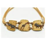 LEATHER SHOP Artisan Giraffe / Lion Medallion Belt