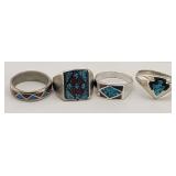 (4) Navajo Style Western Rings