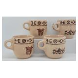 (4) Westward Ho Boots & Saddle Mugs