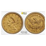 1852 Gold $2.50 Liberty Head Coin PCGS XF45