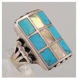 Navajo Old Pawn Sterling, Turquoise, Abalone ...