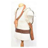 (2) Leather Shoulder Holsters & Hunter Ammo Belt
