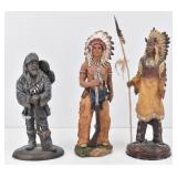 (3) Trapper & Indian Western Figurines