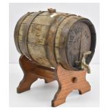 Antique Oak Liquor Barrel with Original Spout