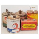 Vintage Gas Cans- Lawn Boy 2.5  gal & Three 5 gal