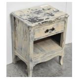 Distressed 1 Drawer French Style Nightstand