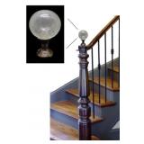 Round Etched Crystal Bannister Newel Post Finial