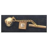 14K Gold Square Tie Tack - .70 gtw