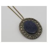 Large Lapis Lazuli Pendant Necklace