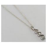 FAS Italy .925 Sterling & Diamond Necklace 2.7 gtw