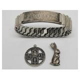 Sterling Silver Bracelet & St Christopher Charm