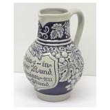 Small 6" German Stoneware Wine Jug Pitcher