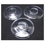 (3) Blenko(?) Heavy Glass Candle Holder Plates