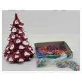 Collectible Red 9" Ceramic Christmas Tree