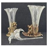 Ornulu Glass Vases, & Hand Blown Glass Flower