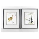 Pair of Framed Chinese Embroidery on Silk Pictures