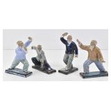 Set of (4) Shiwan Tai Chi Chinese Mudmen Figurines