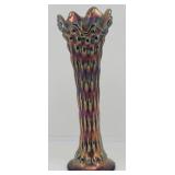 Fenton Cobalt Iridescent Carnival Glass Vase