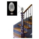 Oval Etched Crystal Bannister Newel Post Finial