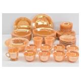 63 pc Fire King Peach Lustre Service for 8