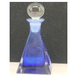 Mid-Century Soffiato A Bocca Cobalt Perfume Bottle