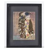 Gustav Klimt " The Kiss " Framed Lithograph Print